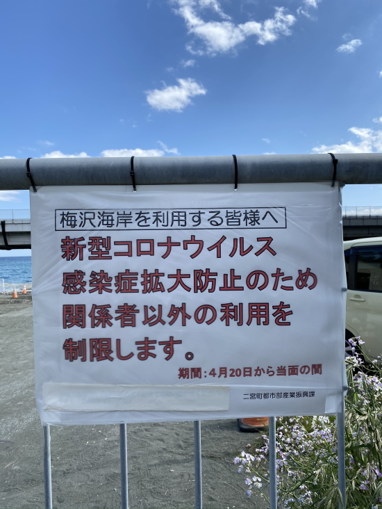 梅沢海岸の入口フェンスが閉鎖されました ※解除されました。