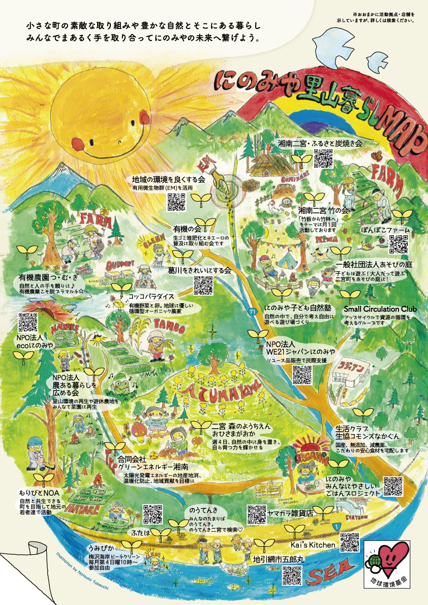 竹内夏美さんが描いた「にのみや里山暮らしMAP」が素敵！